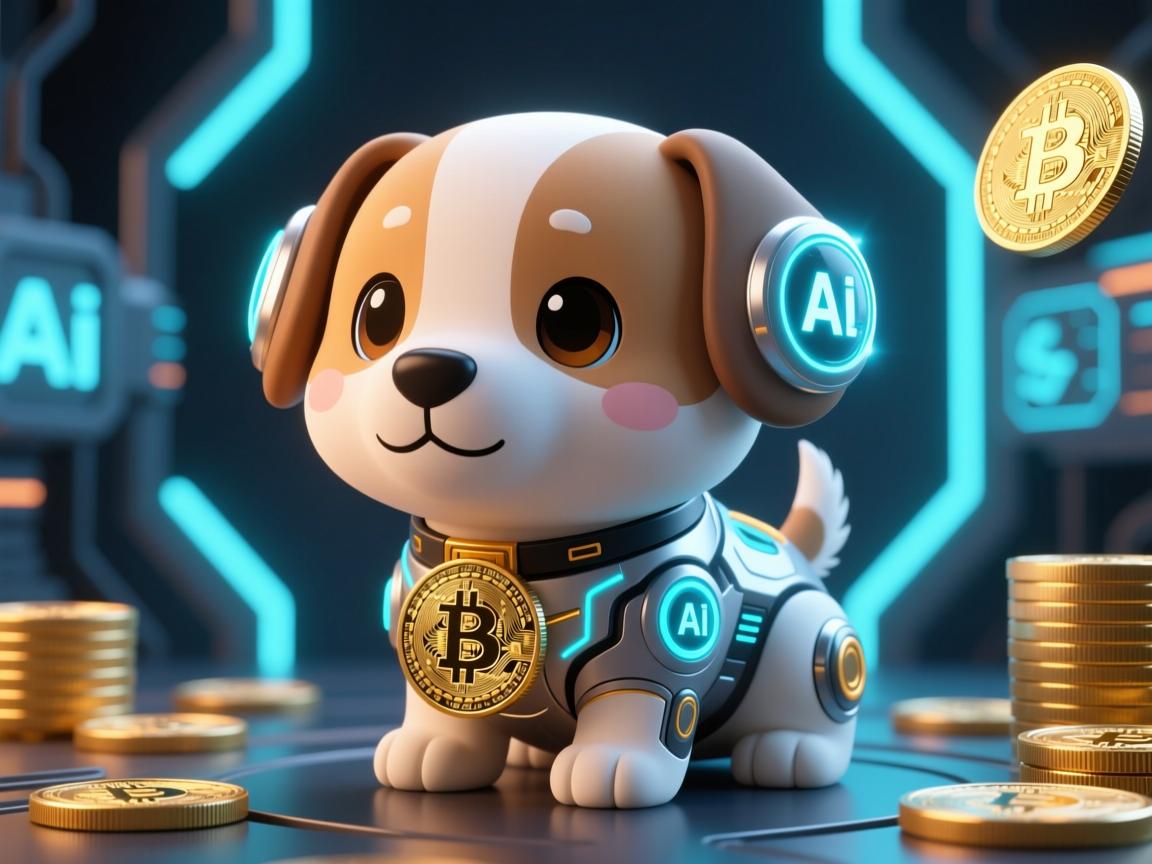 AI绘制可爱狗狗币图片，科技与萌宠的完美融合